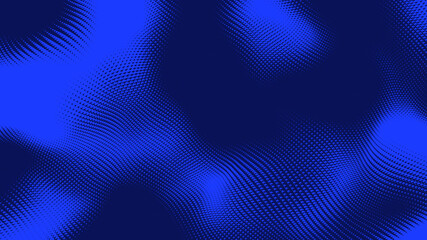 Obraz premium Dot blue wave light screen gradient texture background. Abstract technology big data digital background. 3d rendering.