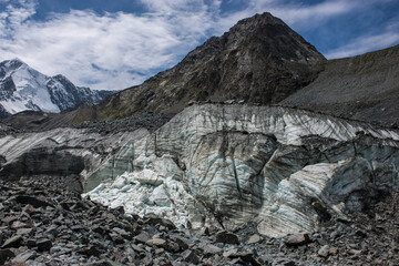 Akkem glacier with a view of the pearl of the Altai-Belukha