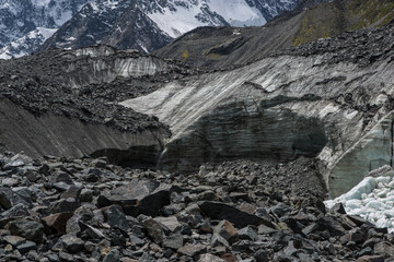 Akkem glacier with a view of the pearl of the Altai-Belukha