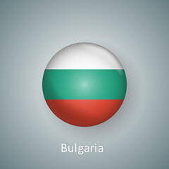 Bulgaria flag icon circle 3d gradient isolated