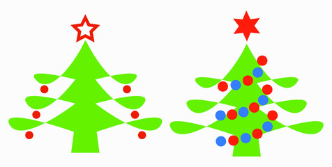Christmas tree. Christmas. New Years holiday. Decorations for Christmas. Vector icon.