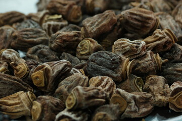 Natural dried figs background. Healthy organic fruits texture. Healthy eating concept.