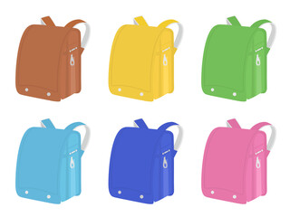 ランドセルのカラーバリエーションイラスト