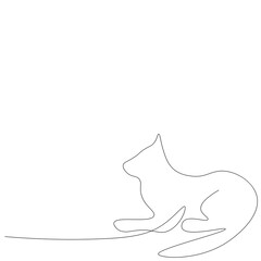 Cat line drawing vector illustration