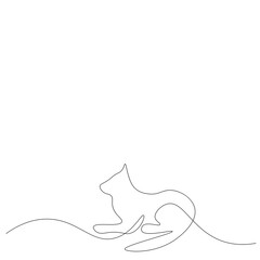 Cat line draw vector illustration
