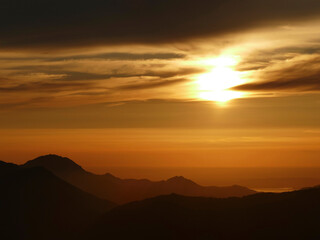 Sunset at Untersberg mountain in Berchtesgaden, Bavaria