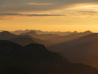 Sunset at Untersberg mountain Berchtesgaden, Bavaria