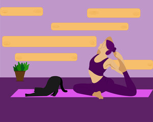 yoga with cat