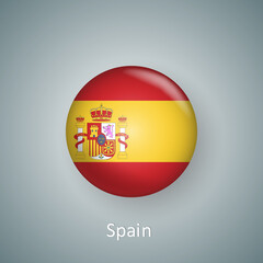 Fototapeta premium Spain flag icon circle 3d gradient isolated