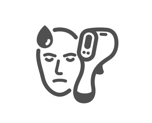 Electronic thermometer icon. Temperature scanner sign. Fever measuring symbol. Quality design element. Flat style electronic thermometer icon. Editable stroke. Vector