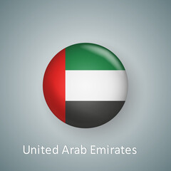 United Arab Emirates flag icon circle 3d gradient isolated