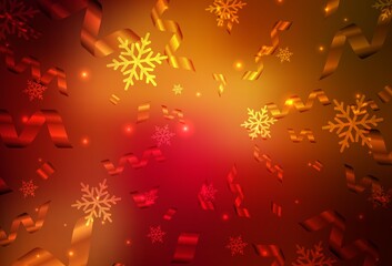 Dark Red, Yellow vector pattern in Christmas style.