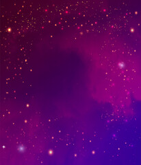 Space background with shining stars. Colorful cosmos.  Vector illustration.