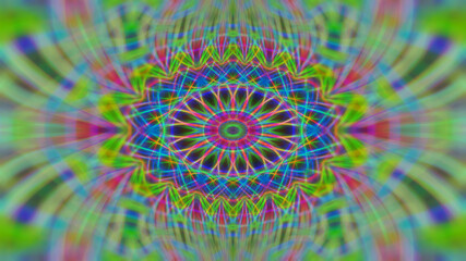 Abstract neon blurry patterned symmetrical background