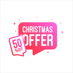 Christmas Offer Shopping Vector Label