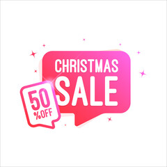 Christmas Sale Shopping Vector Label