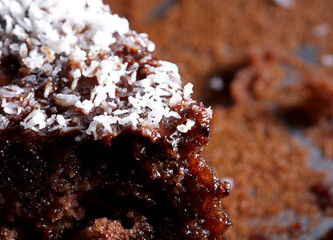 close up of a chocolate cake