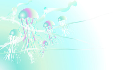 abstract background with jellyfish 