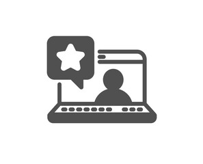 Online rating icon. Best ranking sign. Social network symbol. Quality design element. Flat style online rating icon. Editable stroke. Vector