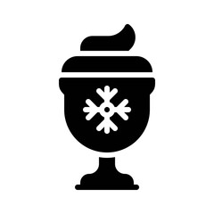 Christmas drinks icon, Christmas food and drink vector