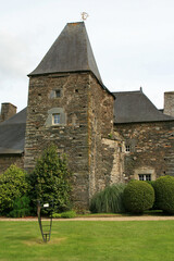 stone mansion (balangeard) in ruffiac in brittany (france)