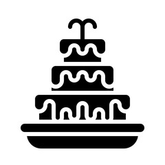 Chocolate fountain icon, Christmas food and drink vector