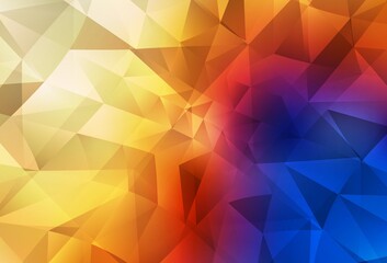 Light Blue, Yellow vector gradient triangles texture.
