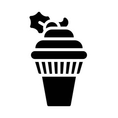 Soft serve icon, Christmas food and drink vector
