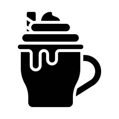Christmas drink icon, Christmas food and drink vector