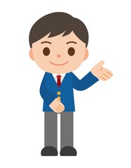 案内 男子学生 ブレザー