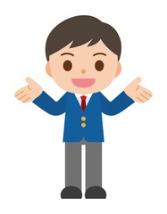 紹介 男子学生 ブレザー