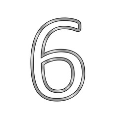 Gold number six symbol.