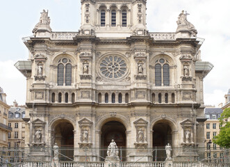 Fototapeta na wymiar Paris.View of the Cathedral of the Holy Trinity on the Square d'Estienne d'Orves