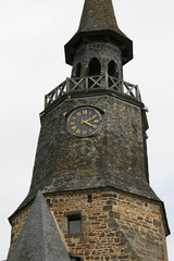 clock tower in dinan in brittany (france)