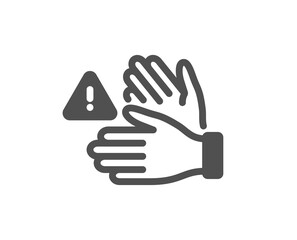 Obraz premium Dont touch icon. Hands warning sign. Hygiene notification symbol. Quality design element. Flat style dont touch icon. Editable stroke. Vector