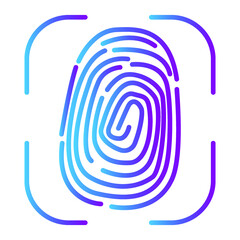 Definition of personality. Vector badge with the definition of a fingerprint. Reading a person's biometric data. Application icon.