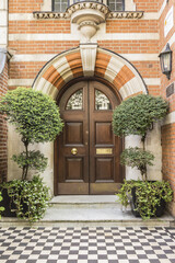 Fototapeta na wymiar Classical Door on traditional London house. London, England, UK.