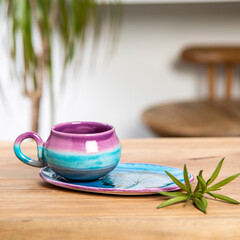 hand made ceramic Turkish coffee cup