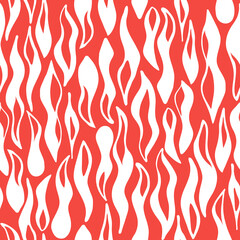 bright pattern of white abstract elements on a red background