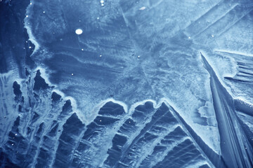 Details of ice from pond called Pikku Katavalammi at Tammela, Finland.