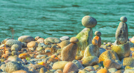 Stacked Rocks At Oxbow Park