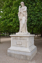 Obraz premium Veturie ou le Silence ou Vestale,a statue by Pierre II Legros, in the Jardin des Tuileries.Veturie was a Roman matron,the mother of General Gaius Marcius Coriolanus