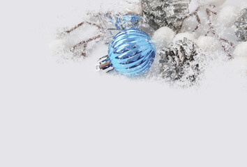 christmas tree toy, winter background
