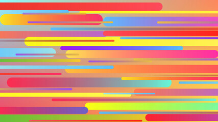 Colorful rainbow colors creative stylish vector illustration design background. Lined rainbow colors artistic fashion background vector design of bright 90's style bright colorful paint brush strokes