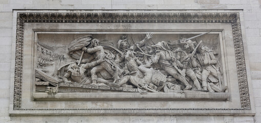  Triumphal arch on the Champs Elysees.Bas-relief 