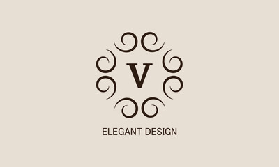 Premium monogram with the letter V. Logo with the initial. Universal symbol icon vector design.