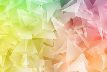 Light Green, Red vector polygon abstract backdrop.