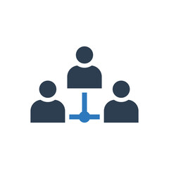 Business Team Hierarchy Icon - leader management icon - people connected icon - people network icon