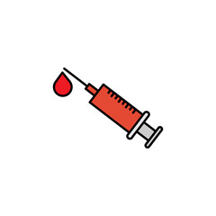 needle, blood donation line icon. Signs and symbols can be used for web, logo, mobile app, UI, UX