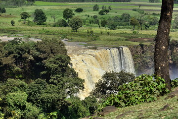 Paisajes y localizaciones de las cataratas del Nilo Azul, en el sur del lago Tana y de la ciudad de Bahir Dar, en el norte de Etiopia